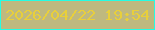文字の大きさ：2、枠の色：25fde4、背景の色：bfb97f、文字の色：e8cf3b 無料ブログパーツのブログ時計