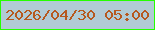 文字の大きさ：1、枠の色：25ff00、背景の色：b1cbd5、文字の色：b6581e 無料ブログパーツのブログ時計