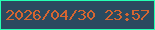 文字の大きさ：2、枠の色：25ffb2、背景の色：2b4a5f、文字の色：d56531 無料ブログパーツのブログ時計