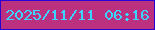 文字の大きさ：2、枠の色：2600d4、背景の色：bb317f、文字の色：3cd5ff 無料ブログパーツのブログ時計