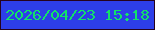 文字の大きさ：5、枠の色：26021c、背景の色：2d3ee8、文字の色：12e269 無料ブログパーツのブログ時計
