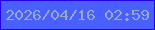 文字の大きさ：5、枠の色：2603e6、背景の色：495fff、文字の色：94a9c6 無料ブログパーツのブログ時計