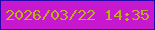 文字の大きさ：2、枠の色：2605ab、背景の色：c618cf、文字の色：bbae1a 無料ブログパーツのブログ時計