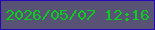 文字の大きさ：3、枠の色：2607b8、背景の色：585375、文字の色：0ccc21 無料ブログパーツのブログ時計