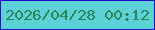 文字の大きさ：4、枠の色：2607d0、背景の色：5ad2d6、文字の色：2f8156 無料ブログパーツのブログ時計