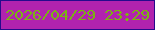文字の大きさ：5、枠の色：260a8c、背景の色：b123ae、文字の色：7bb214 無料ブログパーツのブログ時計