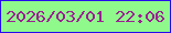 文字の大きさ：3、枠の色：260ced、背景の色：8ff98b、文字の色：9a2192 無料ブログパーツのブログ時計