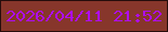 文字の大きさ：4、枠の色：260d0c、背景の色：87362b、文字の色：ae0df1 無料ブログパーツのブログ時計
