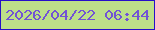 文字の大きさ：1、枠の色：2610c9、背景の色：bde089、文字の色：7253d5 無料ブログパーツのブログ時計