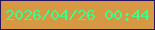 文字の大きさ：4、枠の色：261361、背景の色：d69843、文字の色：3cfe8d 無料ブログパーツのブログ時計