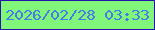 文字の大きさ：4、枠の色：2613ad、背景の色：80f77b、文字の色：477ce8 無料ブログパーツのブログ時計