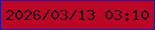 文字の大きさ：3、枠の色：2619a1、背景の色：bb0625、文字の色：280a20 無料ブログパーツのブログ時計