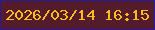 文字の大きさ：4、枠の色：261a9c、背景の色：541b2a、文字の色：fdba1d 無料ブログパーツのブログ時計