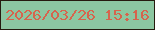 文字の大きさ：1、枠の色：261b0e、背景の色：8cc7a1、文字の色：d6644d 無料ブログパーツのブログ時計
