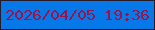 文字の大きさ：2、枠の色：261b27、背景の色：0678e8、文字の色：9a144a 無料ブログパーツのブログ時計