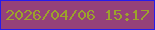 文字の大きさ：1、枠の色：261bec、背景の色：954179、文字の色：9ca22c 無料ブログパーツのブログ時計