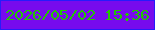 文字の大きさ：1、枠の色：261bfb、背景の色：770bed、文字の色：23c601 無料ブログパーツのブログ時計