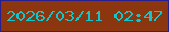 文字の大きさ：1、枠の色：261f8d、背景の色：8b360e、文字の色：11c5cc 無料ブログパーツのブログ時計