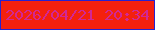文字の大きさ：1、枠の色：2622d0、背景の色：f4200e、文字の色：d22794 無料ブログパーツのブログ時計