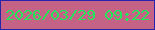 文字の大きさ：1、枠の色：2623ad、背景の色：c46386、文字の色：25e65b 無料ブログパーツのブログ時計