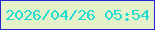 文字の大きさ：3、枠の色：2623d0、背景の色：e6f0c9、文字の色：20dad3 無料ブログパーツのブログ時計