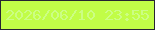 文字の大きさ：5、枠の色：262432、背景の色：c1fd47、文字の色：ccfe84 無料ブログパーツのブログ時計