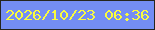 文字の大きさ：1、枠の色：26251e、背景の色：748df4、文字の色：f9fb3e 無料ブログパーツのブログ時計