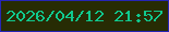 文字の大きさ：4、枠の色：2625b6、背景の色：272c04、文字の色：10c98e 無料ブログパーツのブログ時計