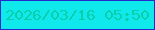 文字の大きさ：4、枠の色：262acd、背景の色：10e9eb、文字の色：0acda9 無料ブログパーツのブログ時計