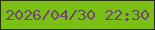 文字の大きさ：4、枠の色：263105、背景の色：7ac014、文字の色：704573 無料ブログパーツのブログ時計
