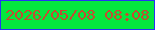 文字の大きさ：2、枠の色：2632f4、背景の色：04e73e、文字の色：c44c31 無料ブログパーツのブログ時計