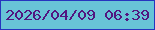文字の大きさ：5、枠の色：2635bf、背景の色：68c4d7、文字の色：521680 無料ブログパーツのブログ時計
