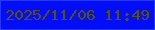 文字の大きさ：3、枠の色：2636fe、背景の色：020ef9、文字の色：595302 無料ブログパーツのブログ時計