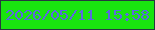 文字の大きさ：2、枠の色：26383e、背景の色：19e40f、文字の色：5b68e0 無料ブログパーツのブログ時計