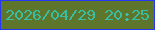 文字の大きさ：2、枠の色：2638f3、背景の色：5e762c、文字の色：39bea4 無料ブログパーツのブログ時計