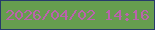 文字の大きさ：5、枠の色：263a6b、背景の色：669d4f、文字の色：ba62ad 無料ブログパーツのブログ時計