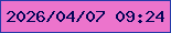 文字の大きさ：3、枠の色：263aa9、背景の色：ec74cc、文字の色：050558 無料ブログパーツのブログ時計