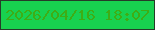 文字の大きさ：2、枠の色：263b29、背景の色：18d14f、文字の色：3ead15 無料ブログパーツのブログ時計