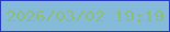 文字の大きさ：5、枠の色：263dbf、背景の色：85bbd8、文字の色：8dbe79 無料ブログパーツのブログ時計