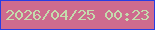 文字の大きさ：3、枠の色：263de3、背景の色：ce6b8e、文字の色：c4dbad 無料ブログパーツのブログ時計