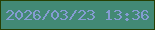 文字の大きさ：2、枠の色：263f03、背景の色：428975、文字の色：849cd2 無料ブログパーツのブログ時計