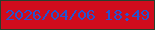 文字の大きさ：1、枠の色：26402d、背景の色：d00c1d、文字の色：2453d1 無料ブログパーツのブログ時計