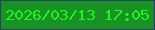 文字の大きさ：2、枠の色：26406a、背景の色：189223、文字の色：1bf720 無料ブログパーツのブログ時計