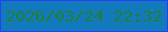 文字の大きさ：2、枠の色：2641f9、背景の色：127abc、文字の色：218033 無料ブログパーツのブログ時計