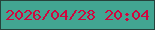 文字の大きさ：3、枠の色：26423c、背景の色：42a592、文字の色：d0063e 無料ブログパーツのブログ時計