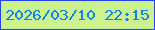 文字の大きさ：2、枠の色：2642ef、背景の色：ccf18f、文字の色：0f83f5 無料ブログパーツのブログ時計