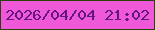 文字の大きさ：3、枠の色：264309、背景の色：ef59d8、文字の色：611683 無料ブログパーツのブログ時計