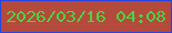文字の大きさ：5、枠の色：2644e5、背景の色：b44a3b、文字の色：4bd342 無料ブログパーツのブログ時計