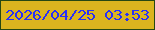 文字の大きさ：3、枠の色：264713、背景の色：dbb41f、文字の色：2830f8 無料ブログパーツのブログ時計