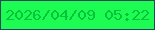 文字の大きさ：4、枠の色：26475b、背景の色：1cfc53、文字の色：09c23c 無料ブログパーツのブログ時計